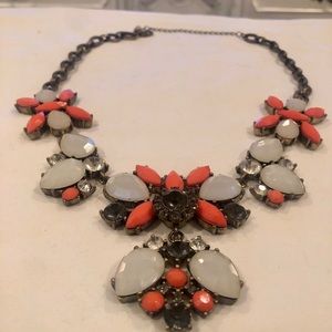 J.Crew pink and white statement necklace